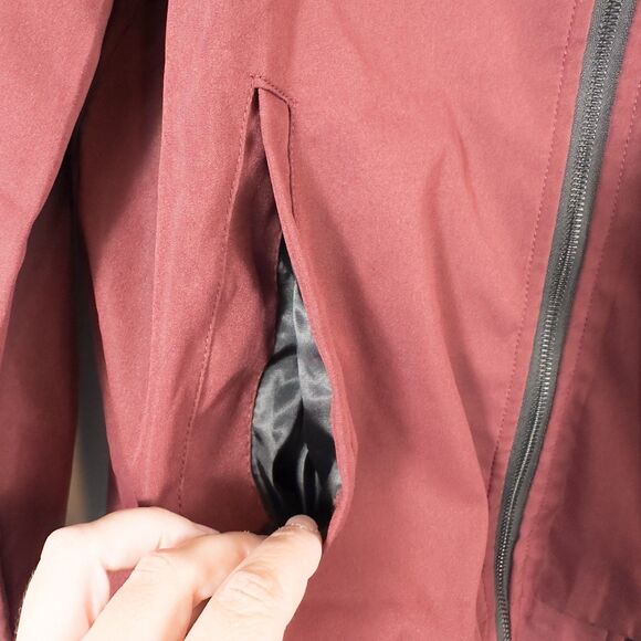 Sandbank Slim Fit Softshell Flight Bomber Jacket Mens Medium Maroon Red Full Zip - Picture 10 of 13